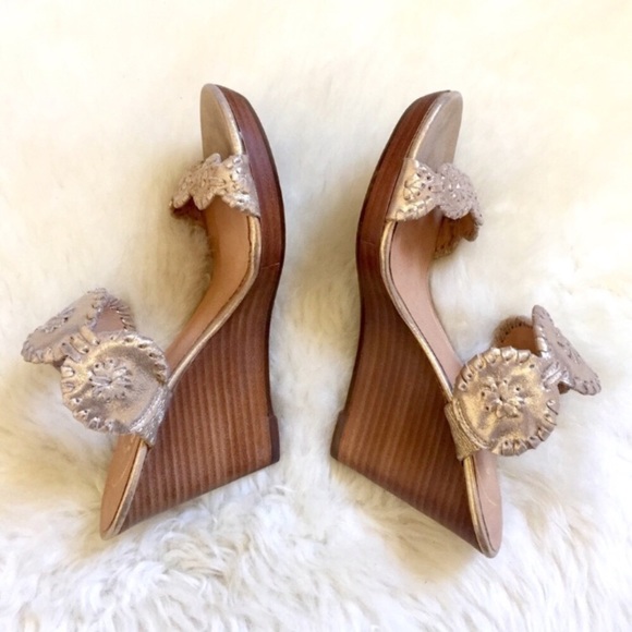 Jack Rogers Gold Luccia Stardust Platform Wedges - Picture 3 of 8